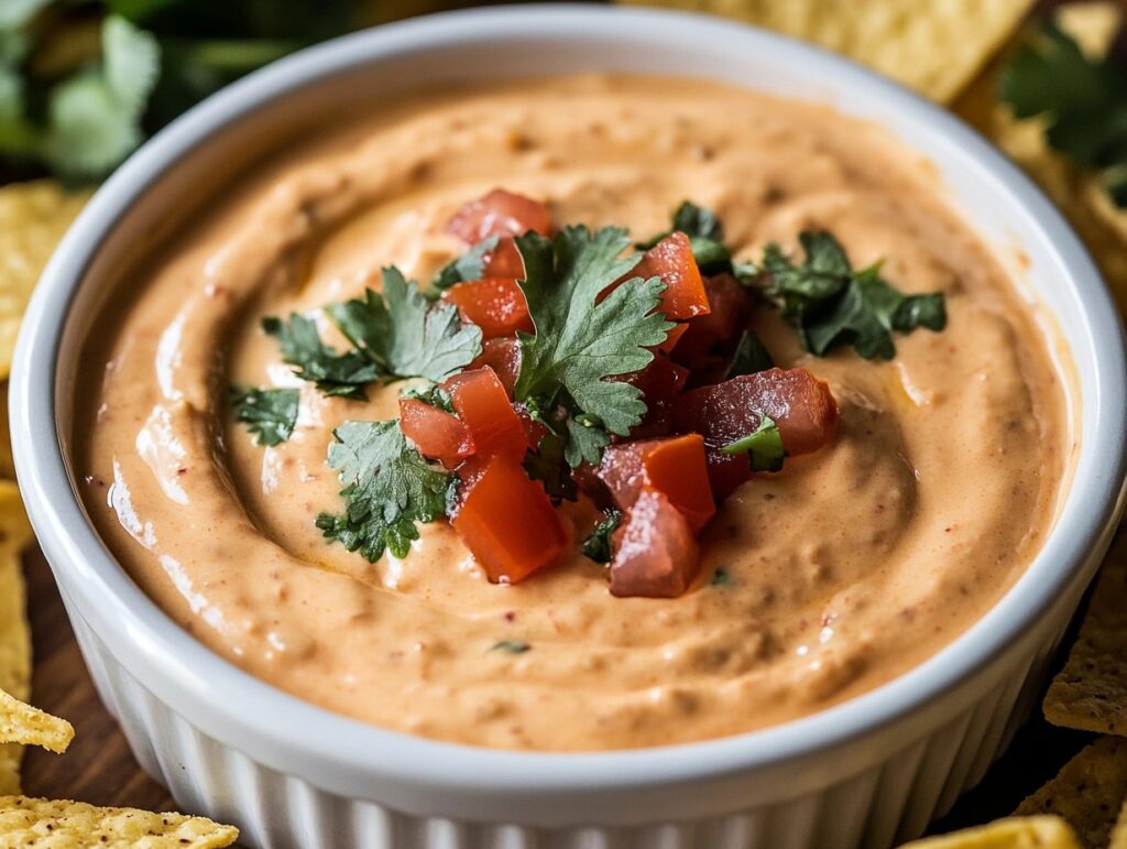Creamy Rotel Dip In A Rustic Bowl